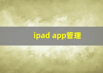 ipad app管理